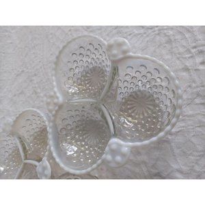 Ankor Hocking  3 hobnail Moonstone dishes